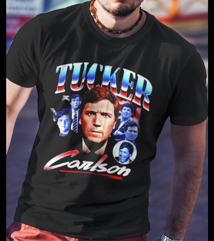 Tucker Carlson Stars And Stripes Faces T-Shirt