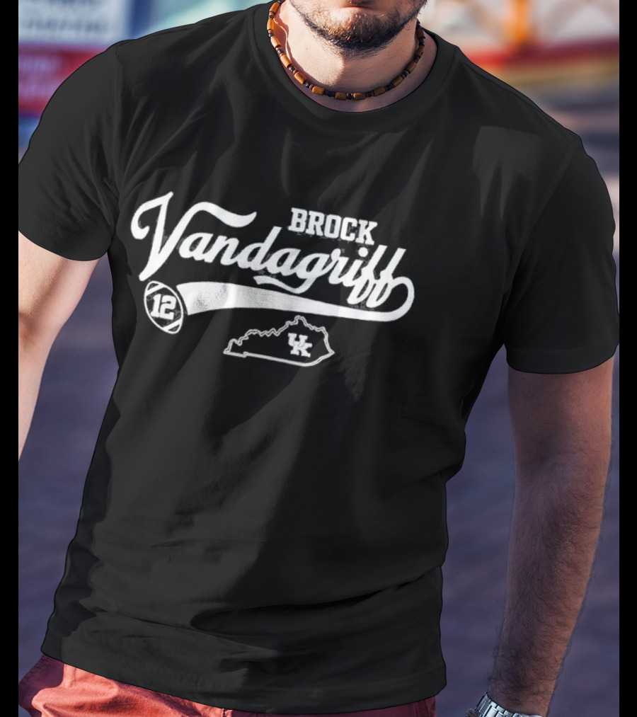 Brock Vandagriff Kentucky Wildcats 12 Flair Script UK T-Shirt