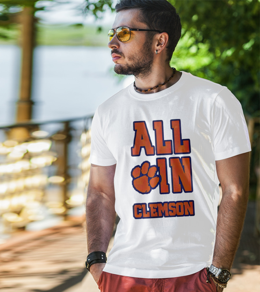 All In Clemson Tigers Football Paw T-Shirt