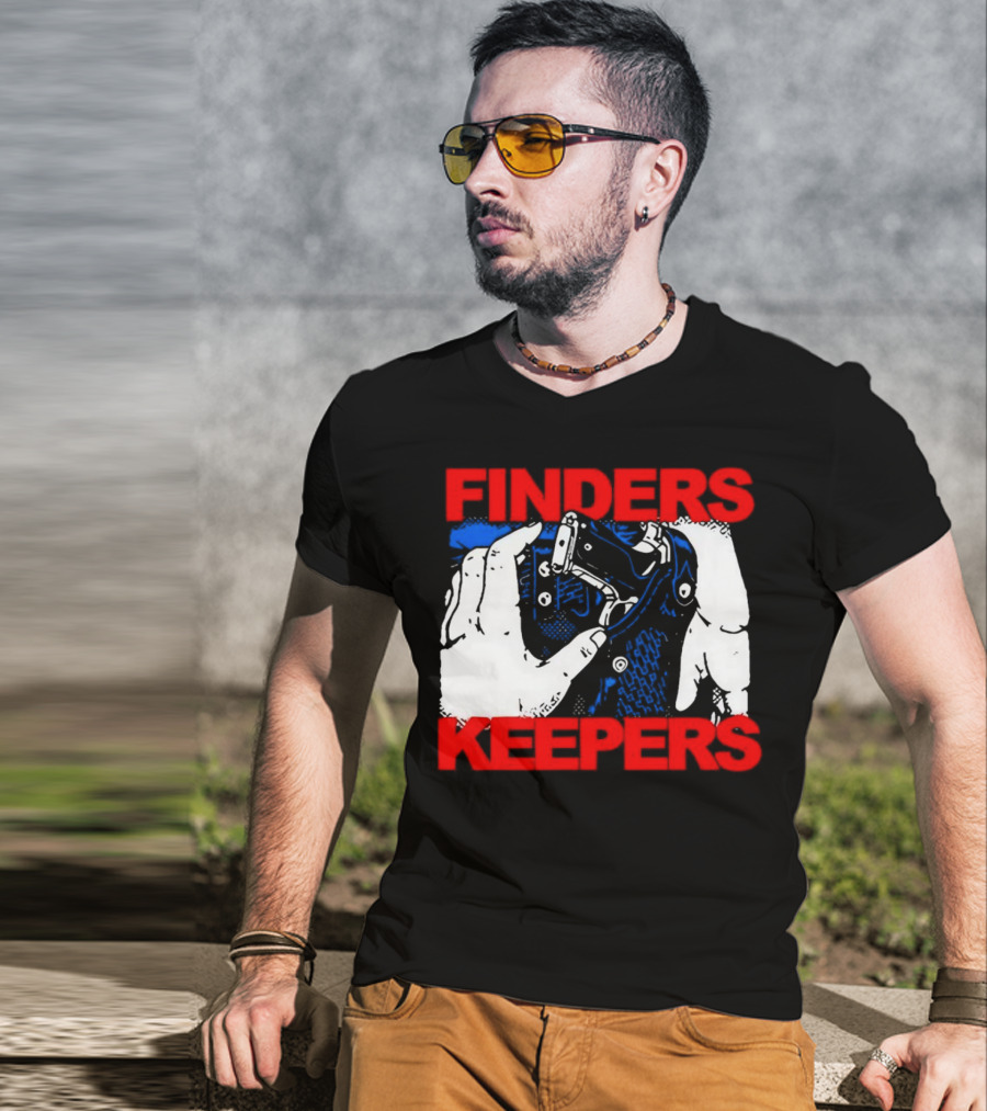 Finders Keepers Gun In Holster Pop T-Shirt