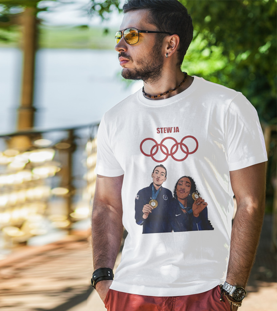 Stewja Olympic Rings A'Ja Wilson Breanna Stewart T-Shirt