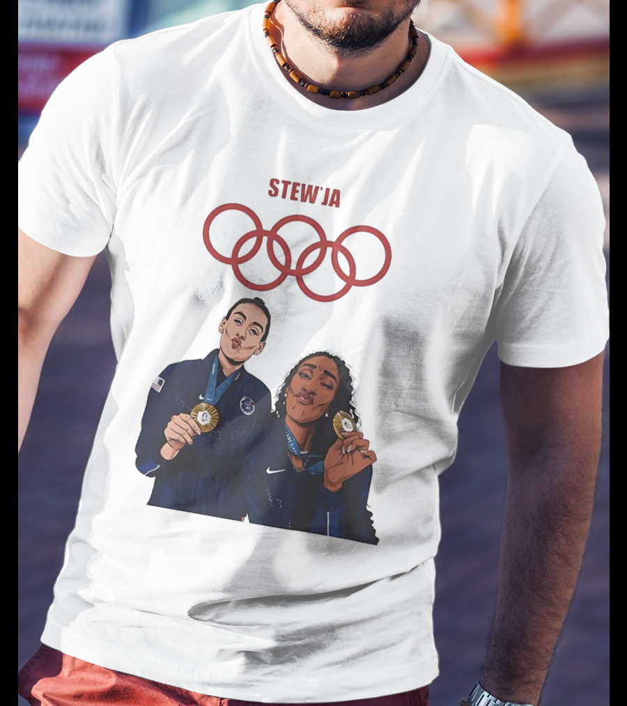 Stewja Olympic Rings A'Ja Wilson Breanna Stewart T-Shirt