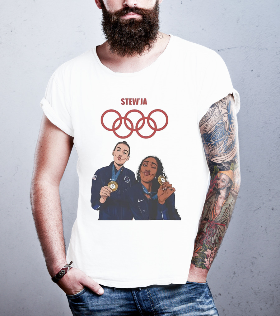 Stewja Olympic Rings A'Ja Wilson Breanna Stewart T-Shirt