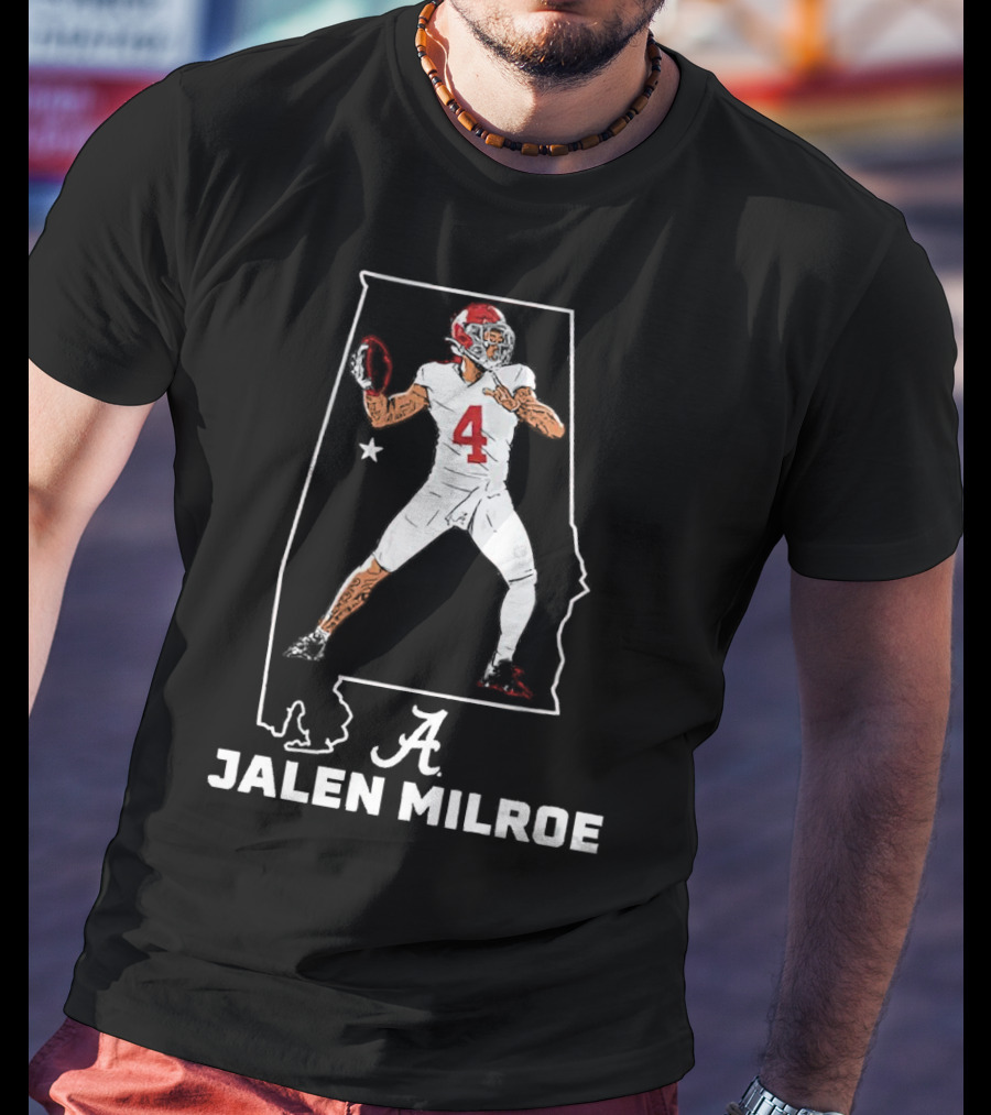 Alabama Crimson Tide Jalen Milroe Football Star T-Shirt