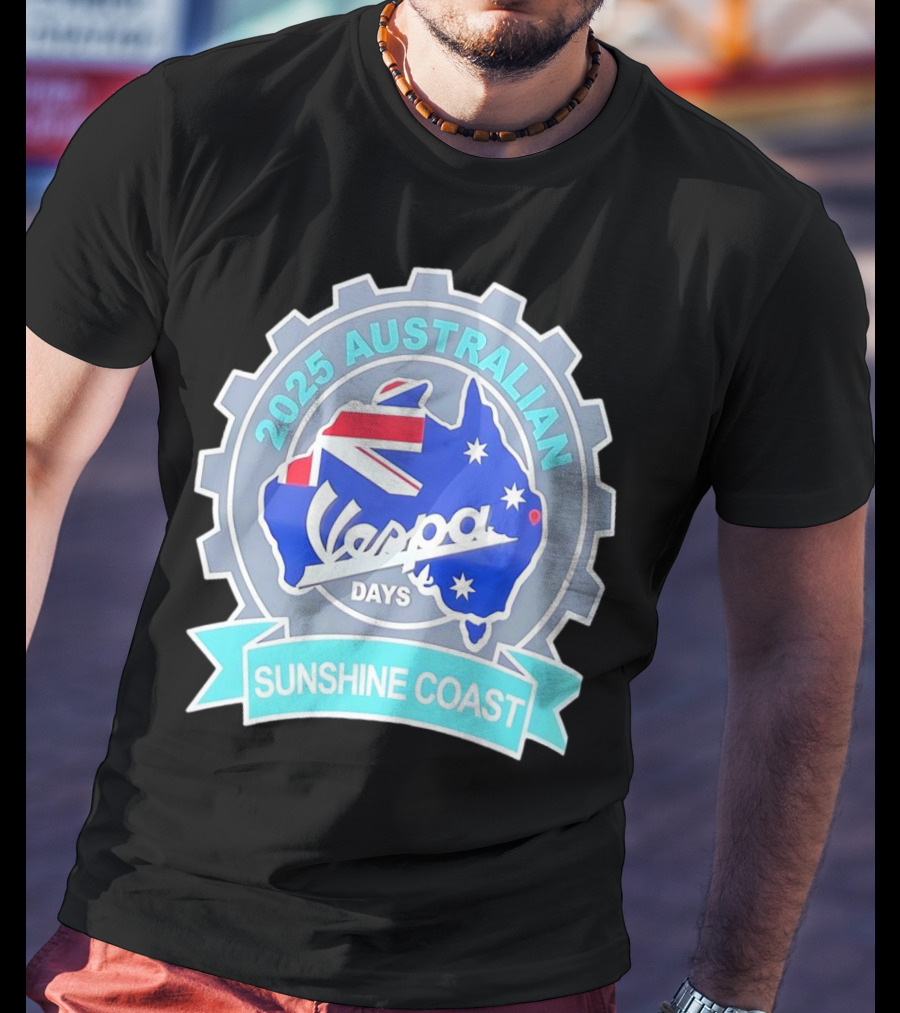 2025 Australian Sunshine Coast Vespa Days Australia Flag T-Shirt