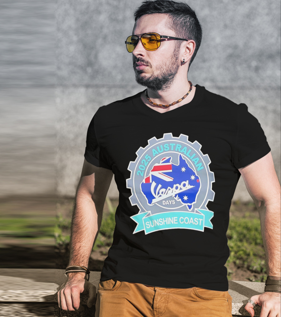 2025 Australian Sunshine Coast Vespa Days Australia Flag T-Shirt