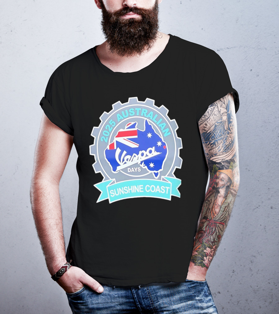 2025 Australian Sunshine Coast Vespa Days Australia Flag T-Shirt