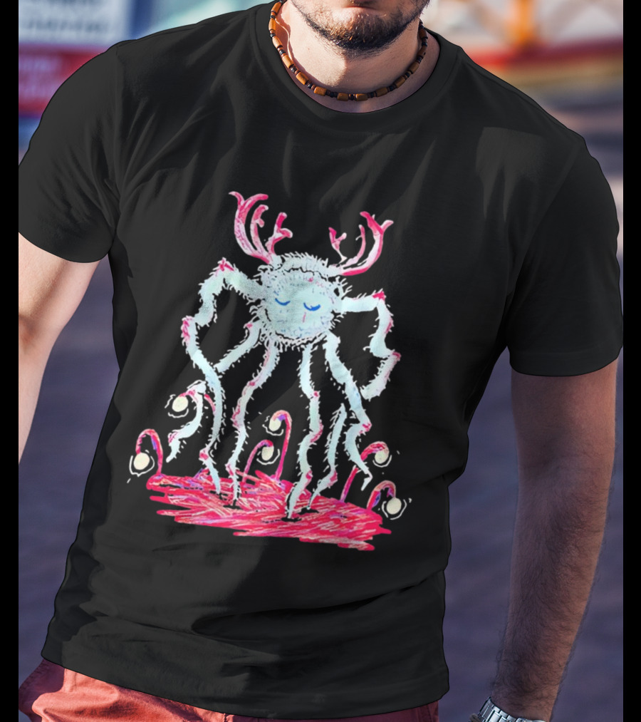 Cavetown Spider Whimsical Creature With Antlers In Pastel Sketch T-Shirt