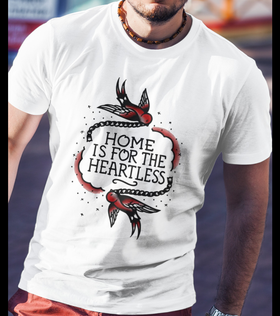 Home Is For The Heartless Red Swallows And Chain T-Shirt