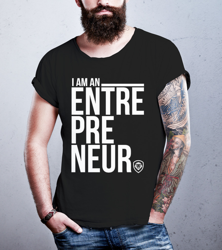 I Am An Entrepreneur Lion Shield Badge T-Shirt
