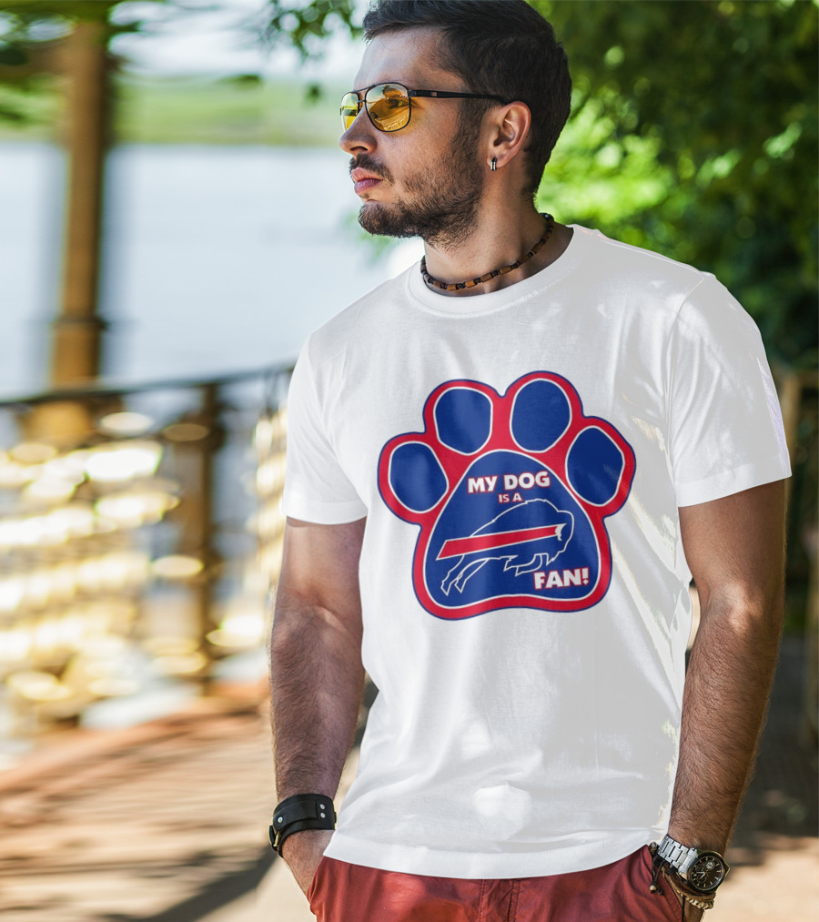 Buffalo Bills My Dog Is A Fan Paw Prints T-Shirt