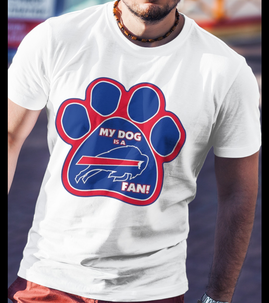 Buffalo Bills My Dog Is A Fan Paw Prints T-Shirt