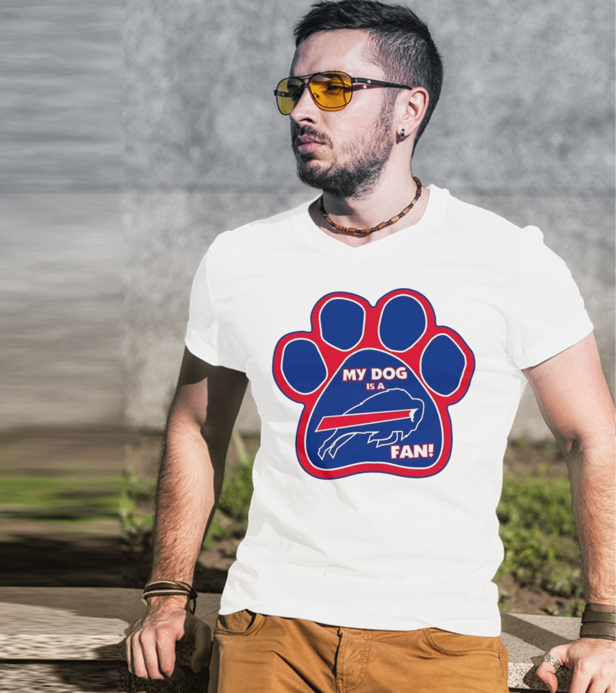 Buffalo Bills My Dog Is A Fan Paw Prints T-Shirt