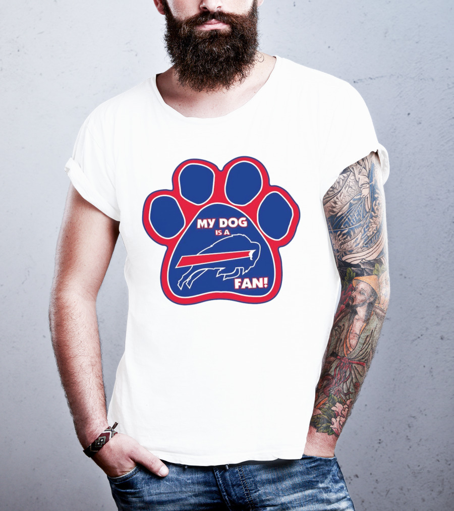 Buffalo Bills My Dog Is A Fan Paw Prints T-Shirt
