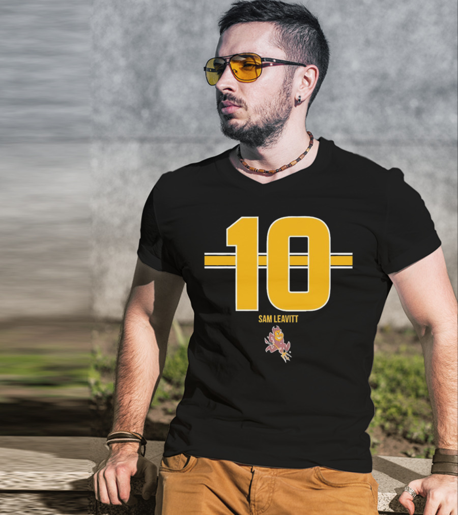Sam Leavitt 10 Arizona State Sun Devils Football Player Iconic T-Shirt