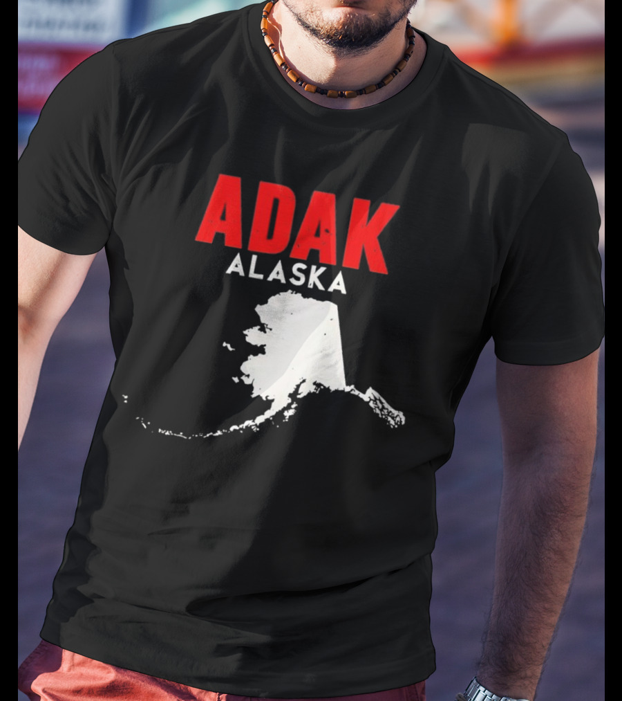 Adak Alaska State Map Travel USA Alaskan America T-Shirt
