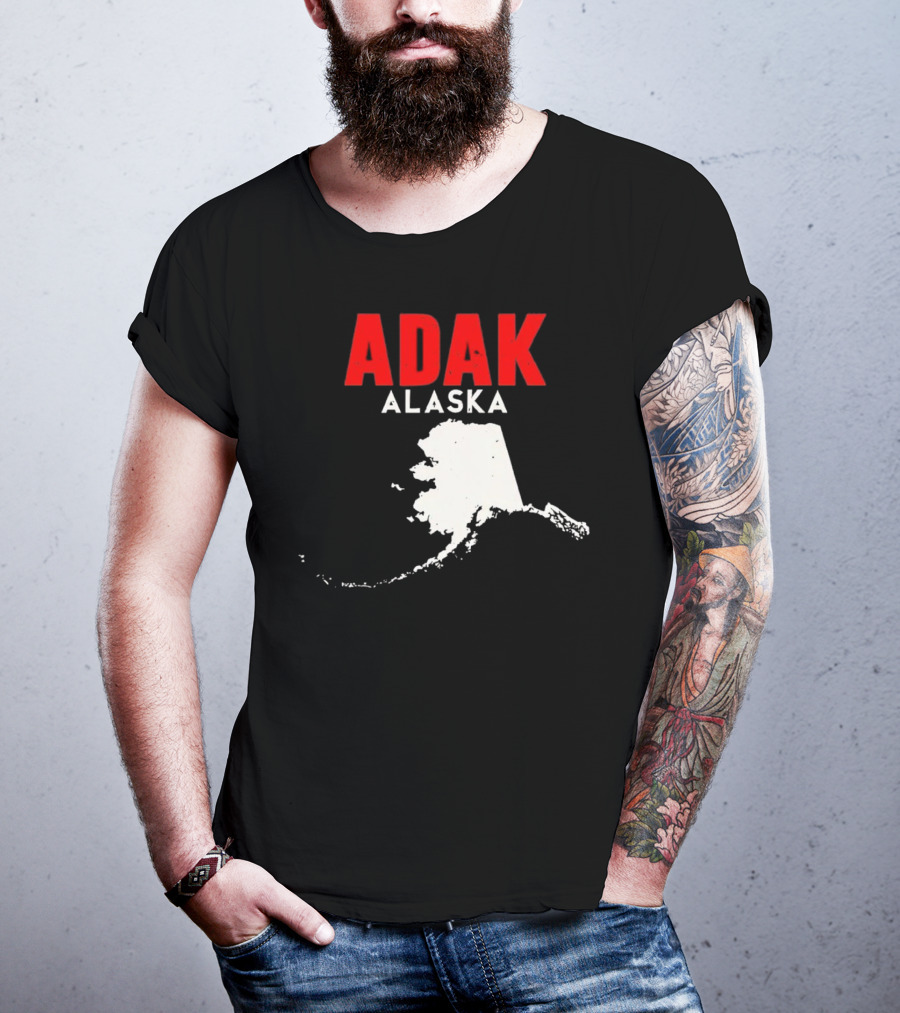 Adak Alaska State Map Travel USA Alaskan America T-Shirt
