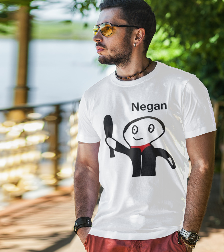 Negan Character With Bat From The Walking Dead T-Shirt