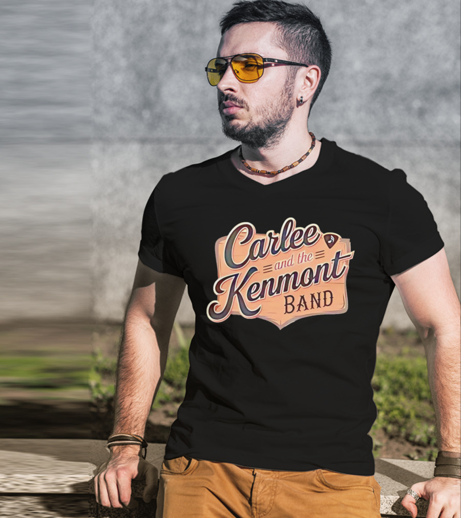 Carlee And The Kenmont Band Retro Sign With Guitar Pick T-Shirt
