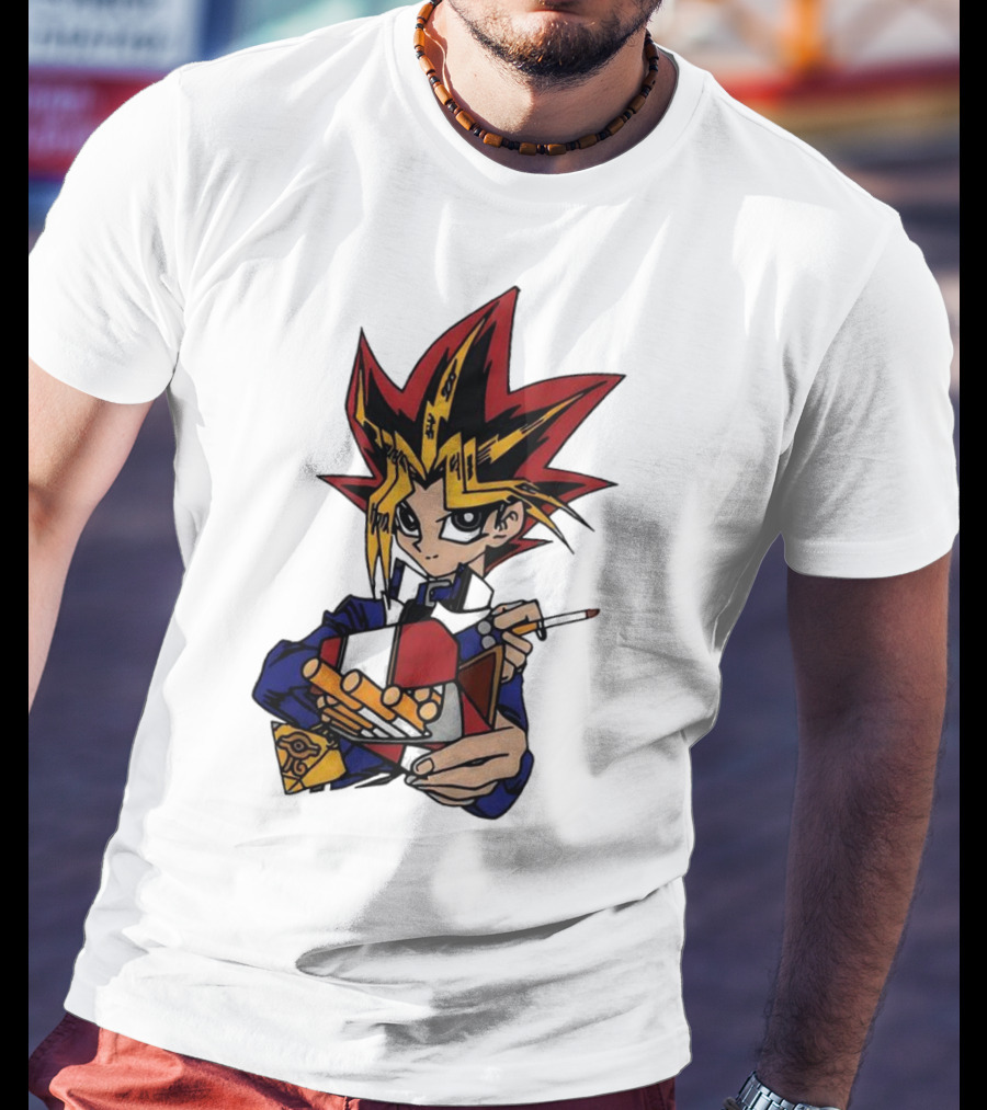 Yu-Gi-Oh Yugi Holding Cards With Millennium Puzzle T-Shirt