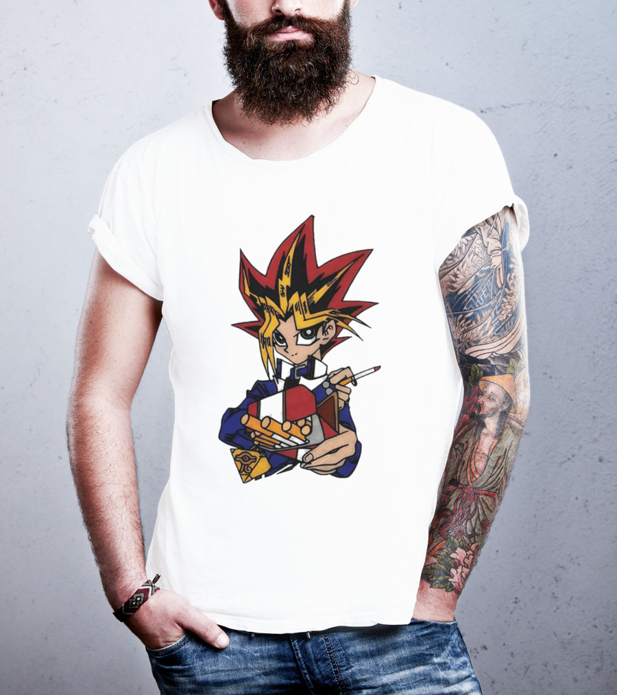 Yu-Gi-Oh Yugi Holding Cards With Millennium Puzzle T-Shirt