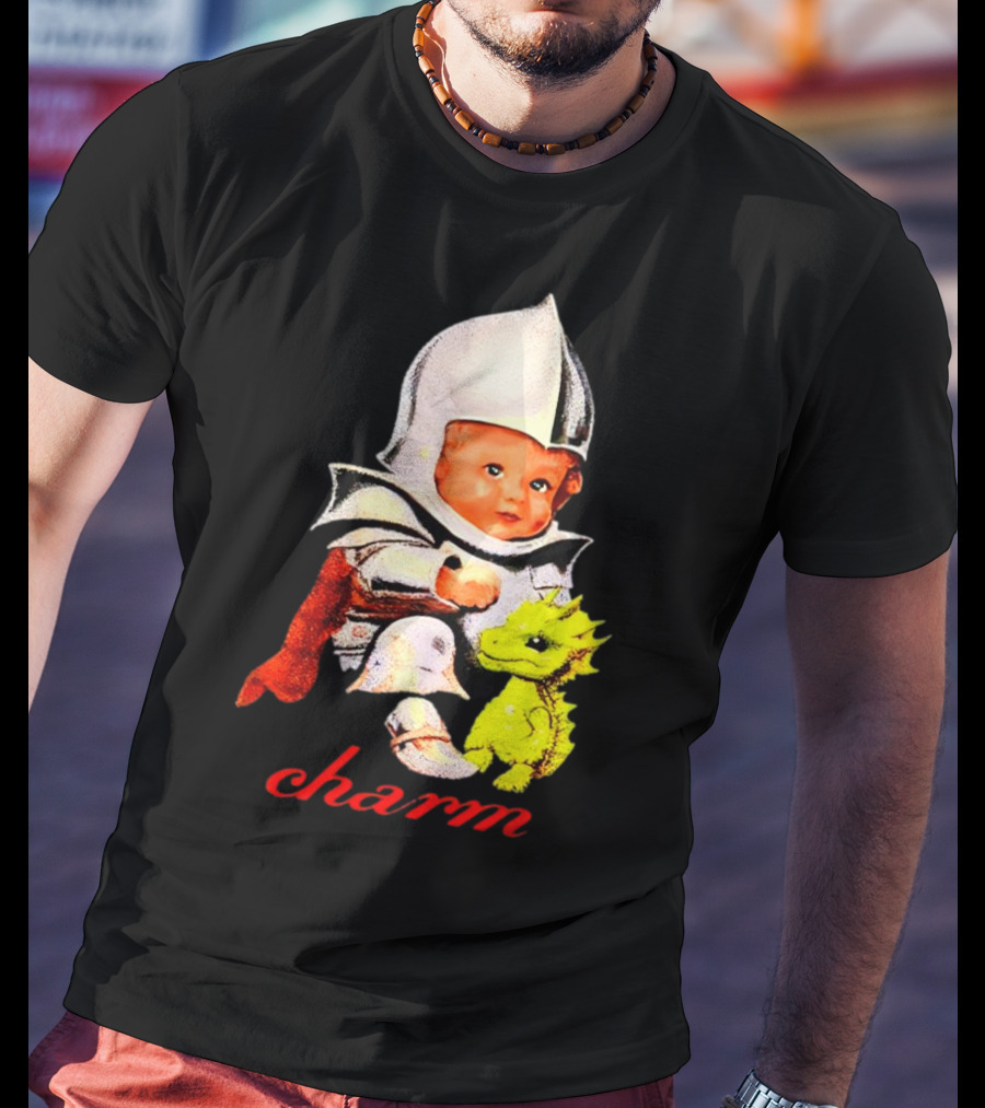 Claire Cottrill HQ Charm Dragon Knight Baby In Armor With Yellow Dragon T-Shirt