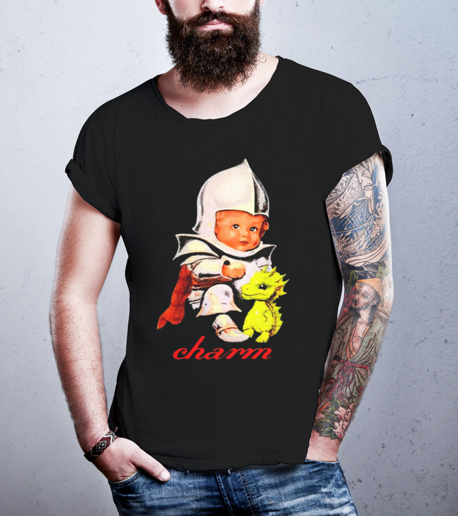 Claire Cottrill HQ Charm Dragon Knight Baby In Armor With Yellow Dragon T-Shirt