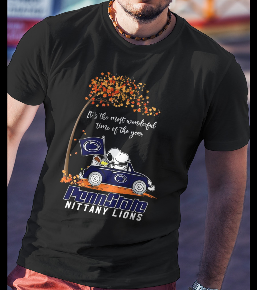 It's The Most Wonderful Time Of The Year Snoopy Driving Car Penn State Nittany Lions T-Shirt