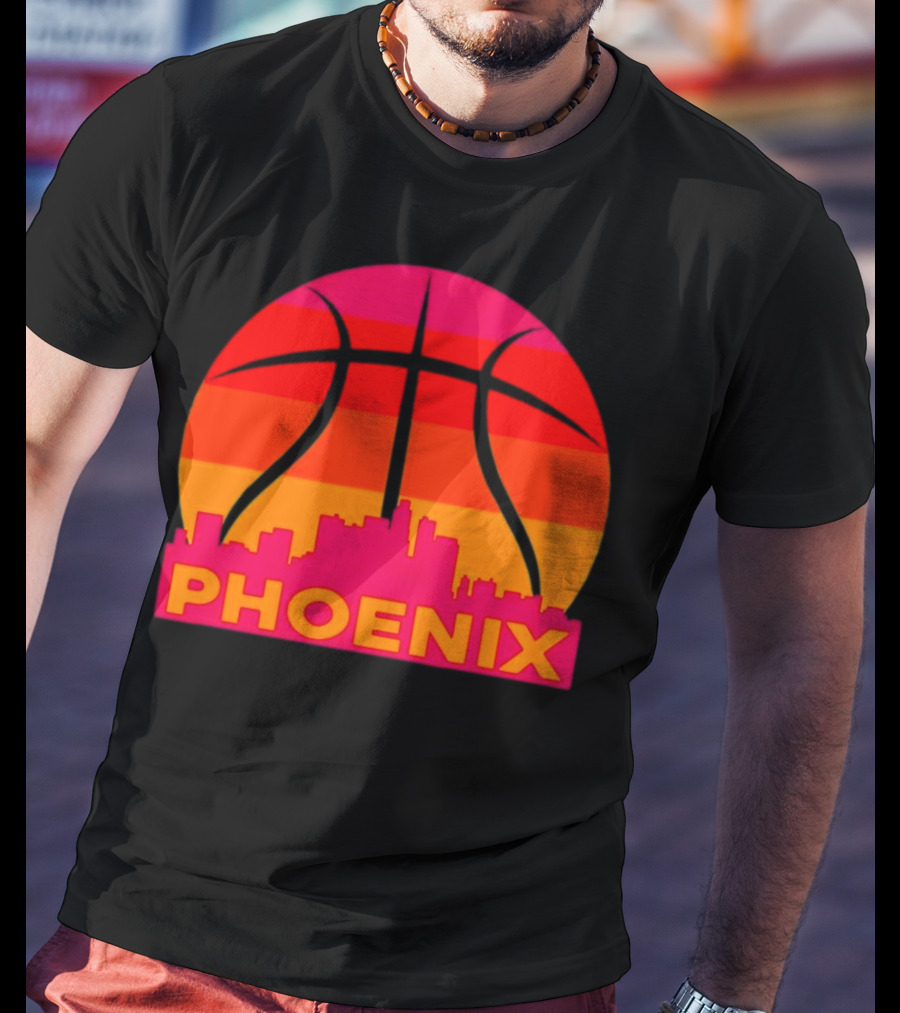Phoenix Suns Sunset Basketball Skyline T-Shirt
