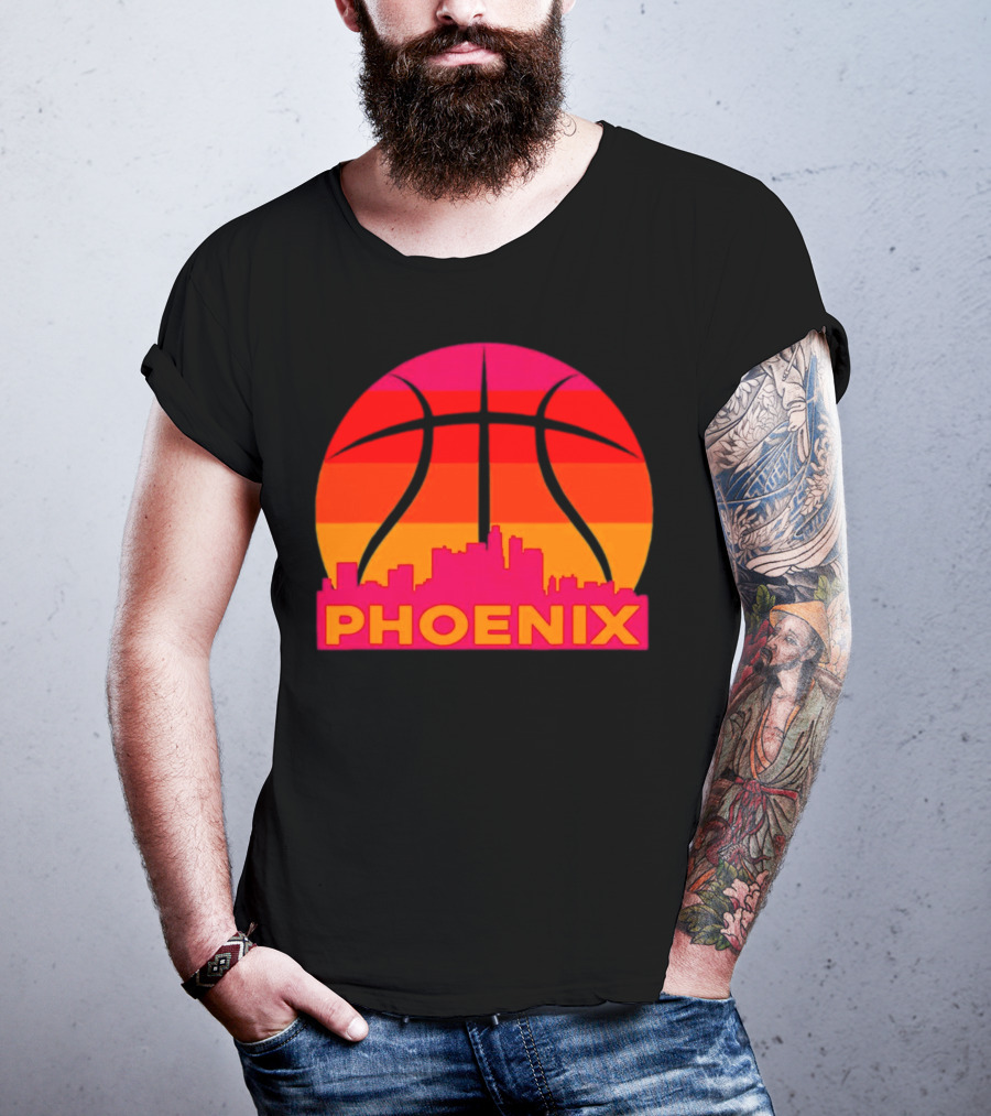 Phoenix Suns Sunset Basketball Skyline T-Shirt