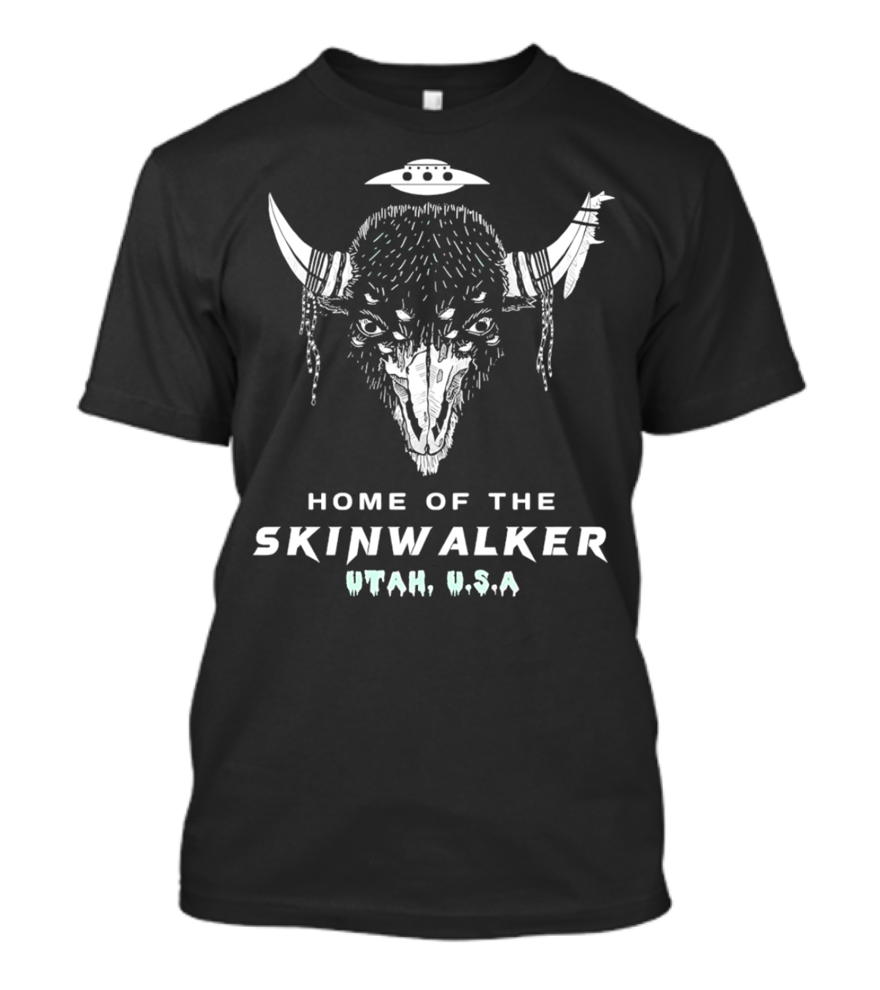 Home Of The Skinwalker Utah USA Alien Buffalo Spirit T-Shirt