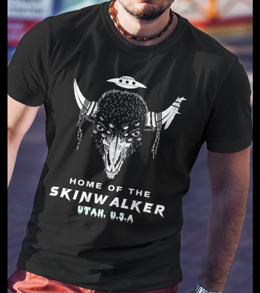 Home Of The Skinwalker Utah USA Alien Buffalo Spirit T-Shirt