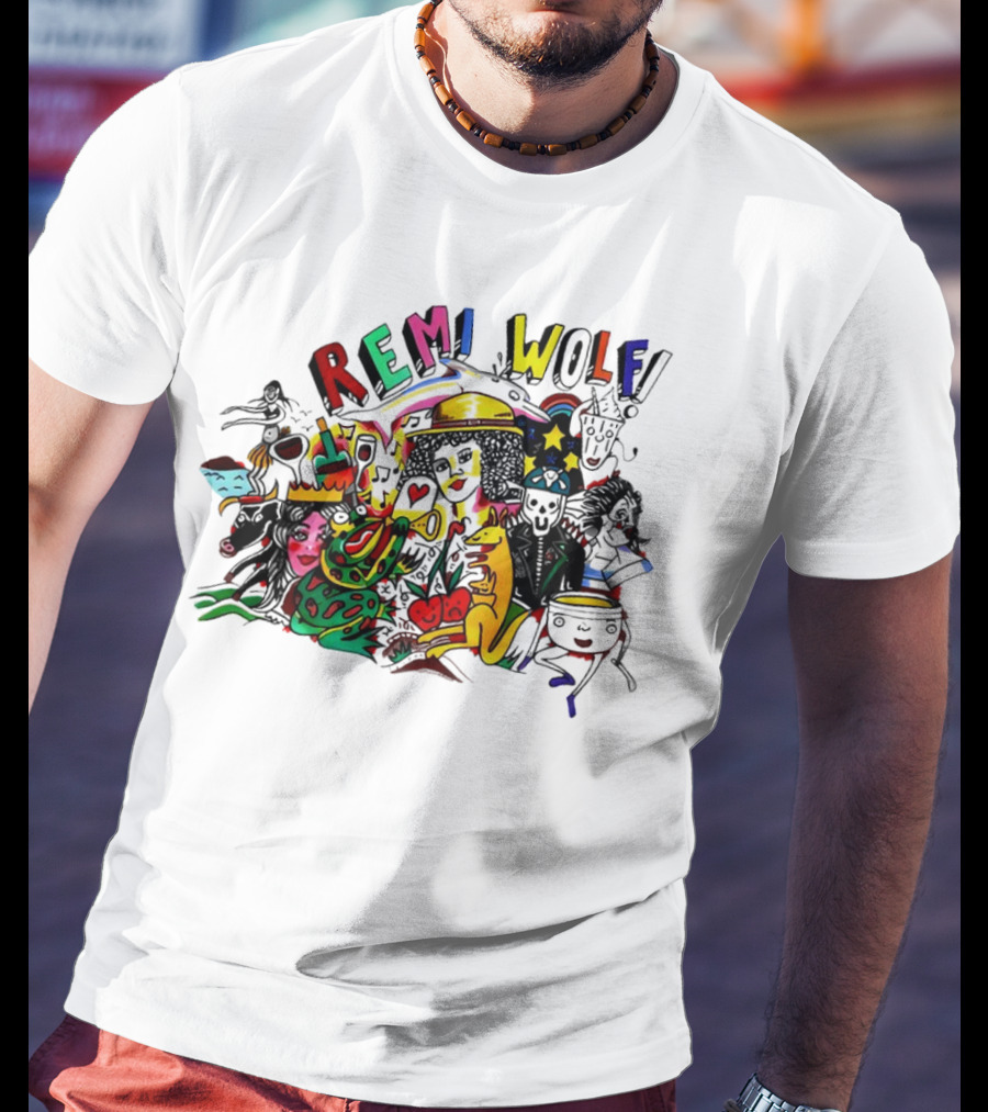 Big Ideas Remi Wolf Colorful Doodle Animation T-Shirt
