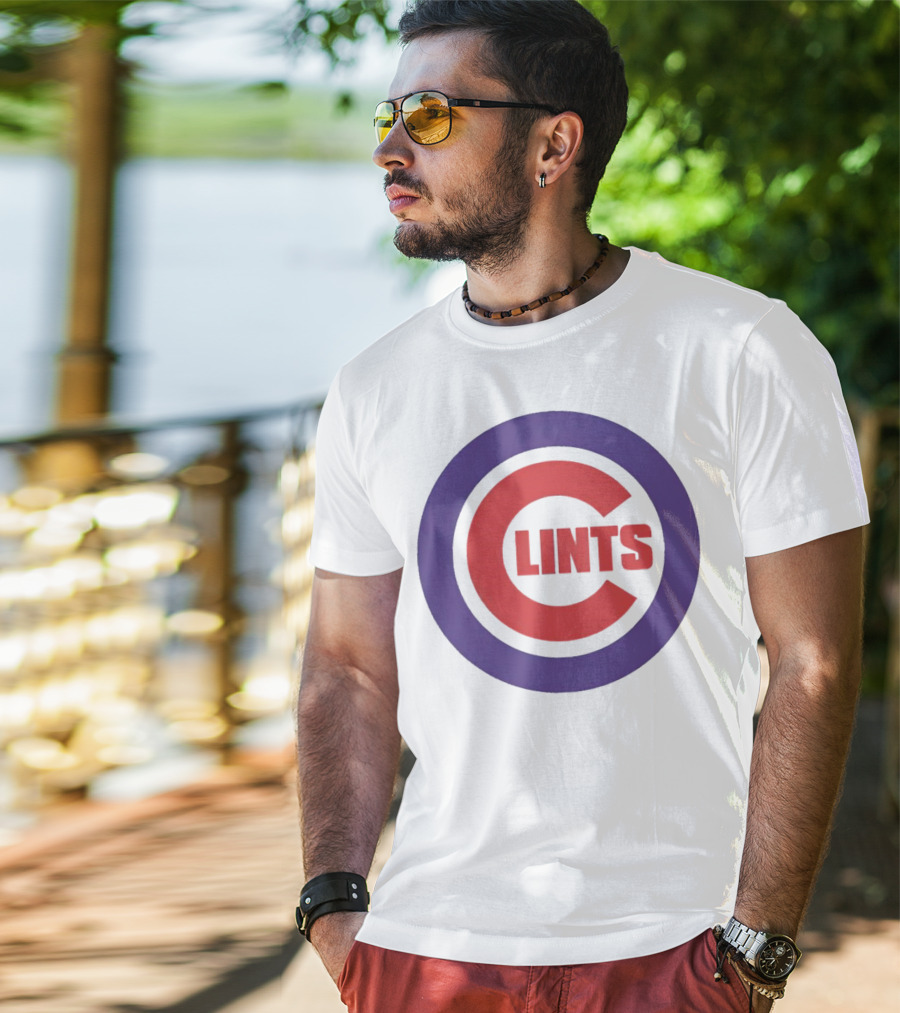 Clints Big C Chicago Cubs Logo Parody Purple Circle T-Shirt