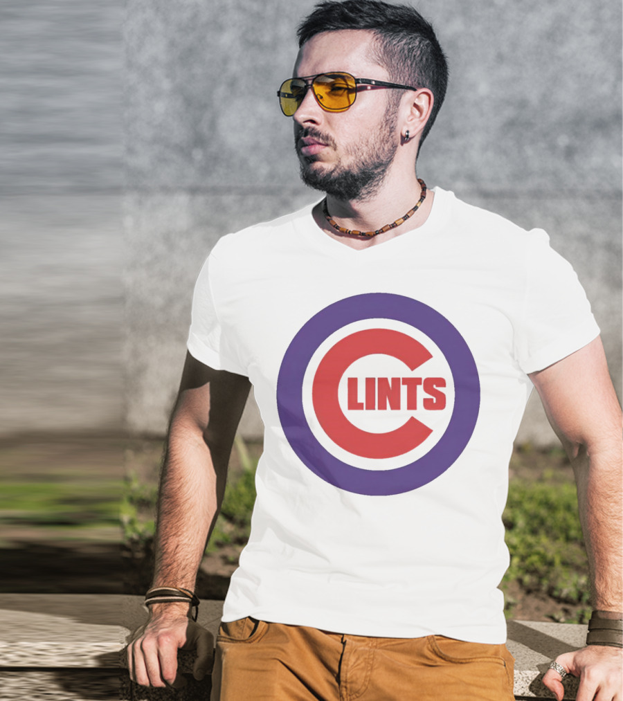 Clints Big C Chicago Cubs Logo Parody Purple Circle T-Shirt