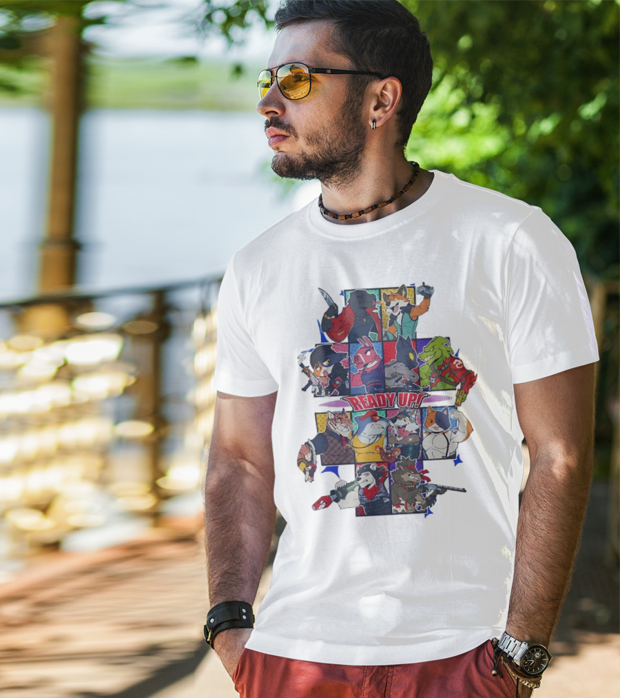 Ready Up Honoring Dragoneer’s Legacy Anthro Characters Grid With Weapons T-Shirt