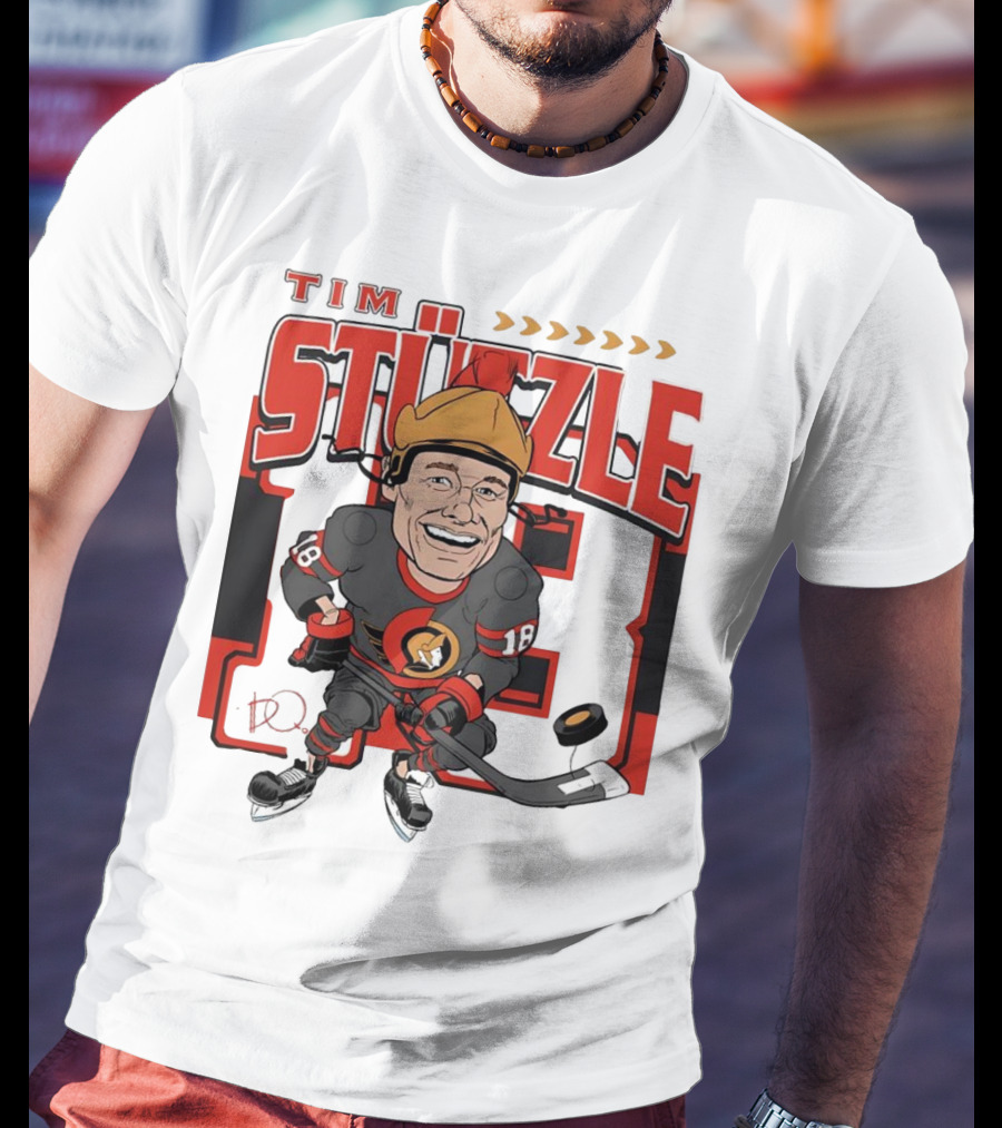 Tim Stützle Ottawa Senators Hockey Number 18 Caricature T-Shirt