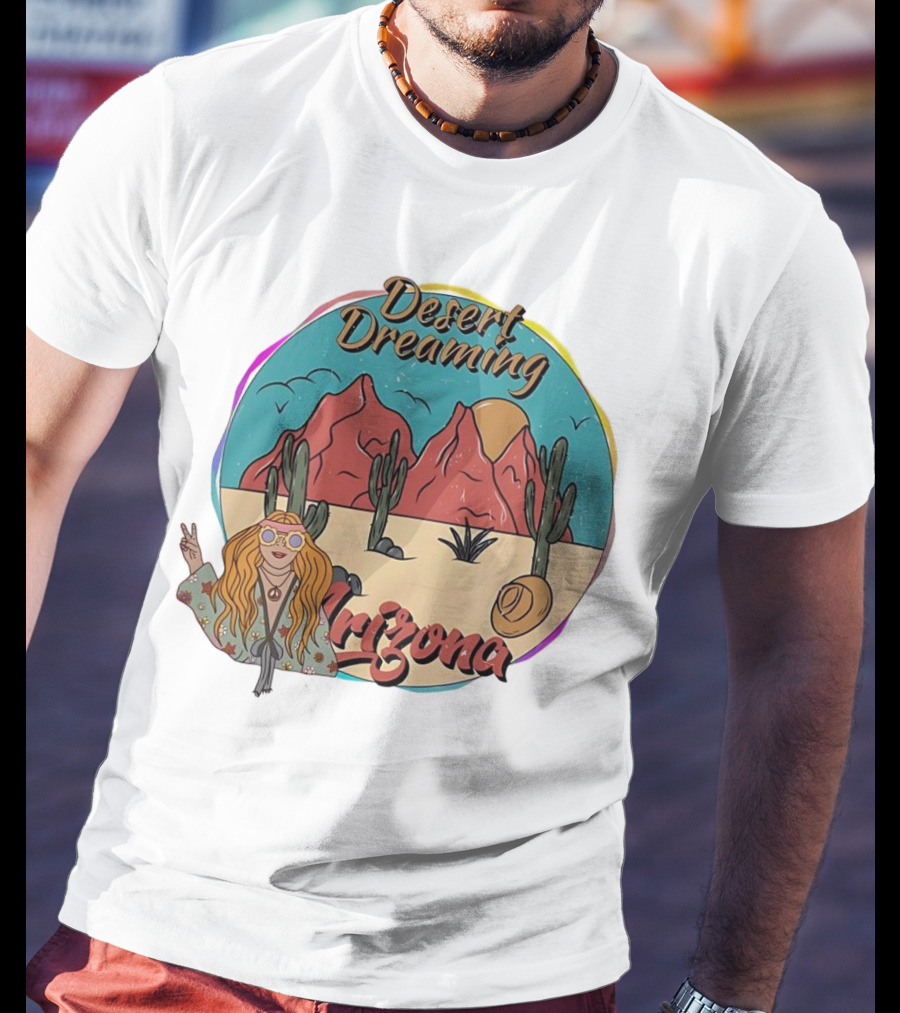 Desert Dreaming Arizona Vintage Cactus Sunset T-Shirt