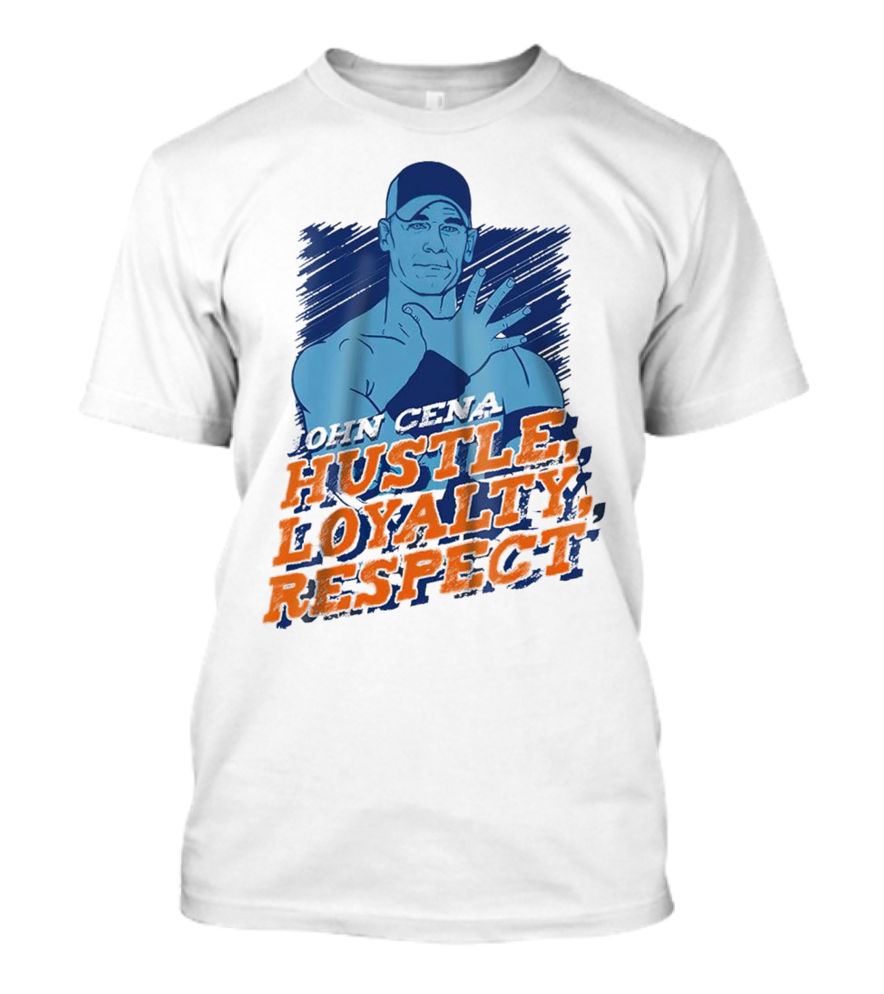 John Cena Hustle Loyalty Respect Blue Cap T-Shirt