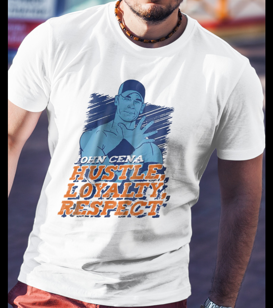 John Cena Hustle Loyalty Respect Blue Cap T-Shirt