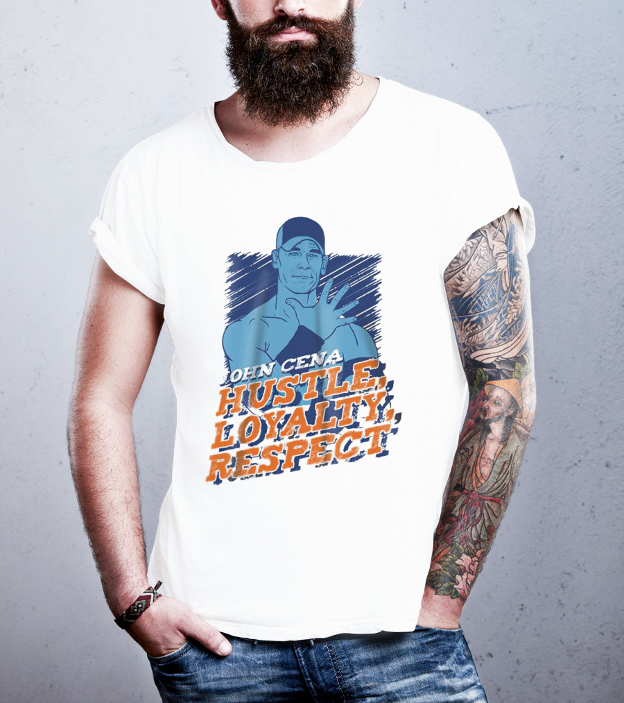 John Cena Hustle Loyalty Respect Blue Cap T-Shirt