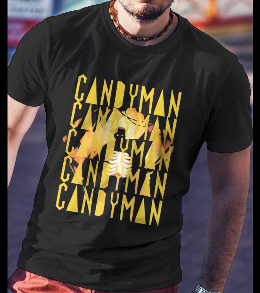 Candyman Movie Typography With Honeycomb And Ribcage T-Shirt