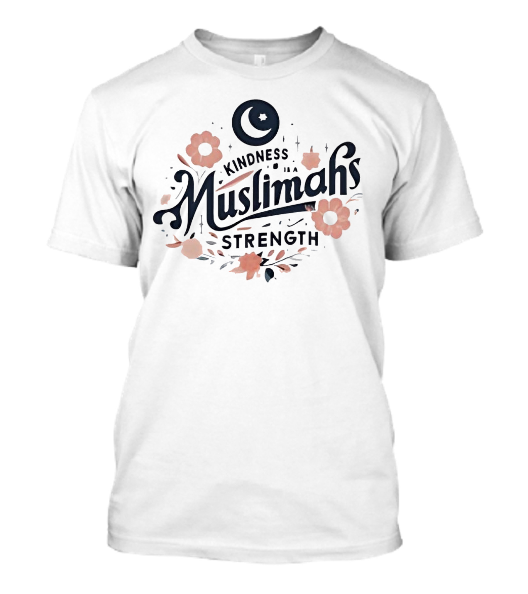 Kindness Muslimahs Strength Moon Floral Elements T-Shirt