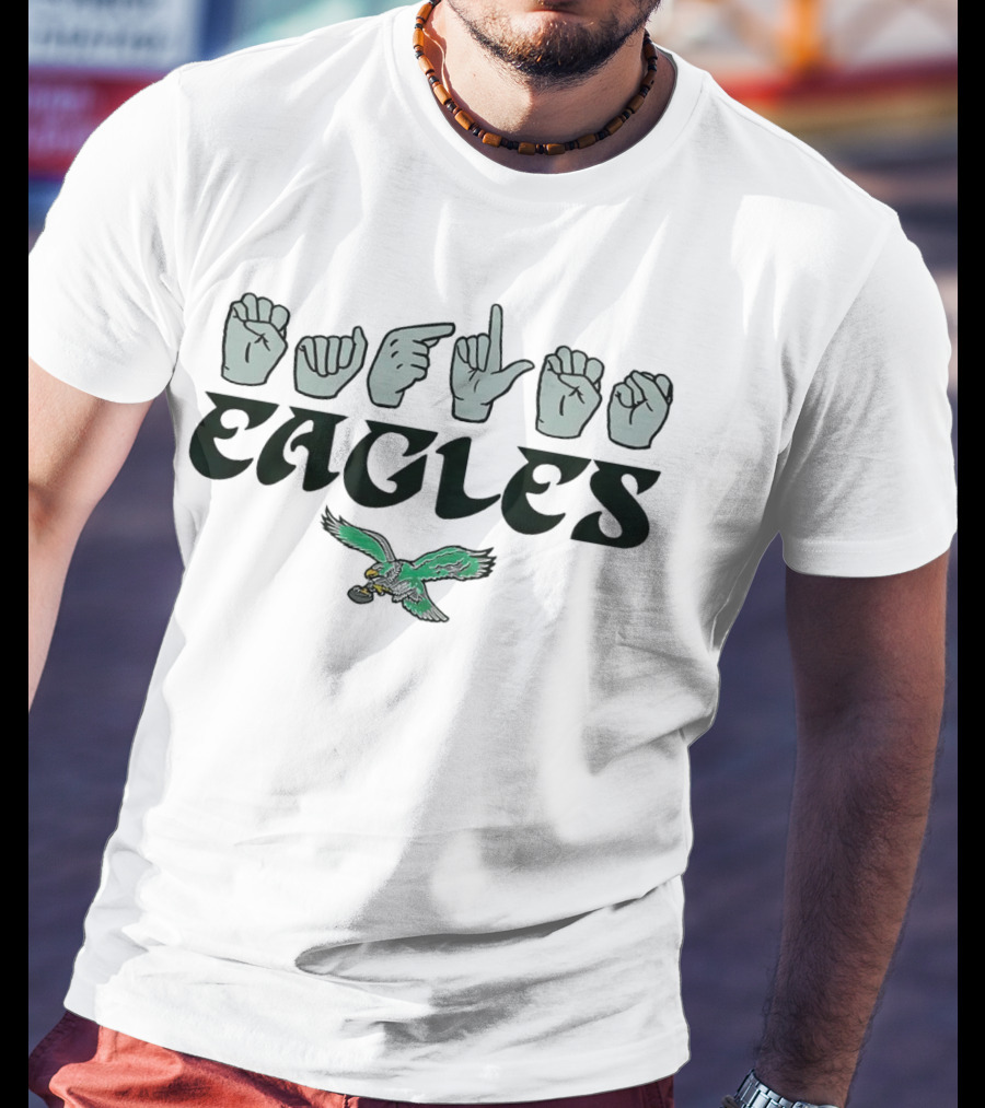 Philadelphia Eagles Love Sign ASL Hand Sign With Flying Eagle T-Shirt