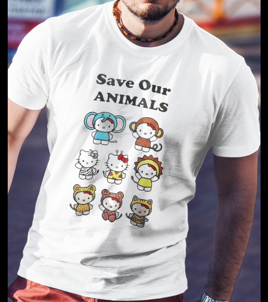 Save Our Animals Hello Kitty Series Pamela Anderson Collaboration T-Shirt
