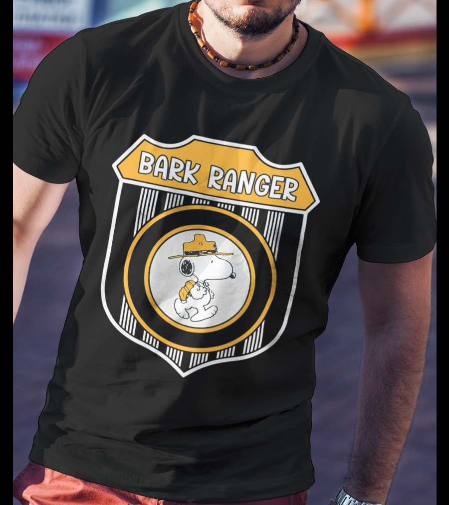 Peanuts Snoopy Bark Ranger Badge With Hat And Backpack T-Shirt