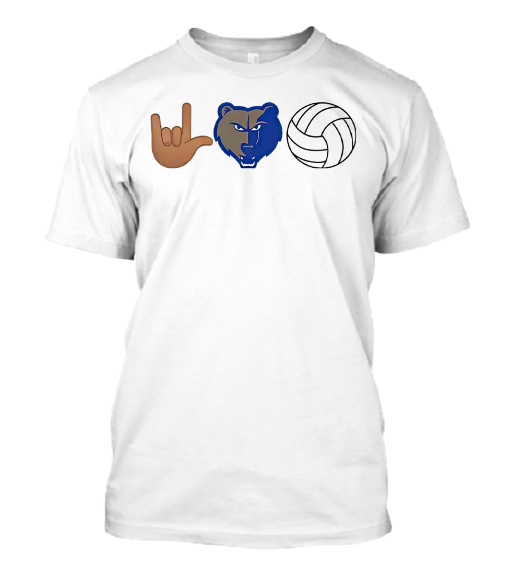Daisy Oatsvall Brentwood Bruins I Love You Bear Volleyball T-Shirt