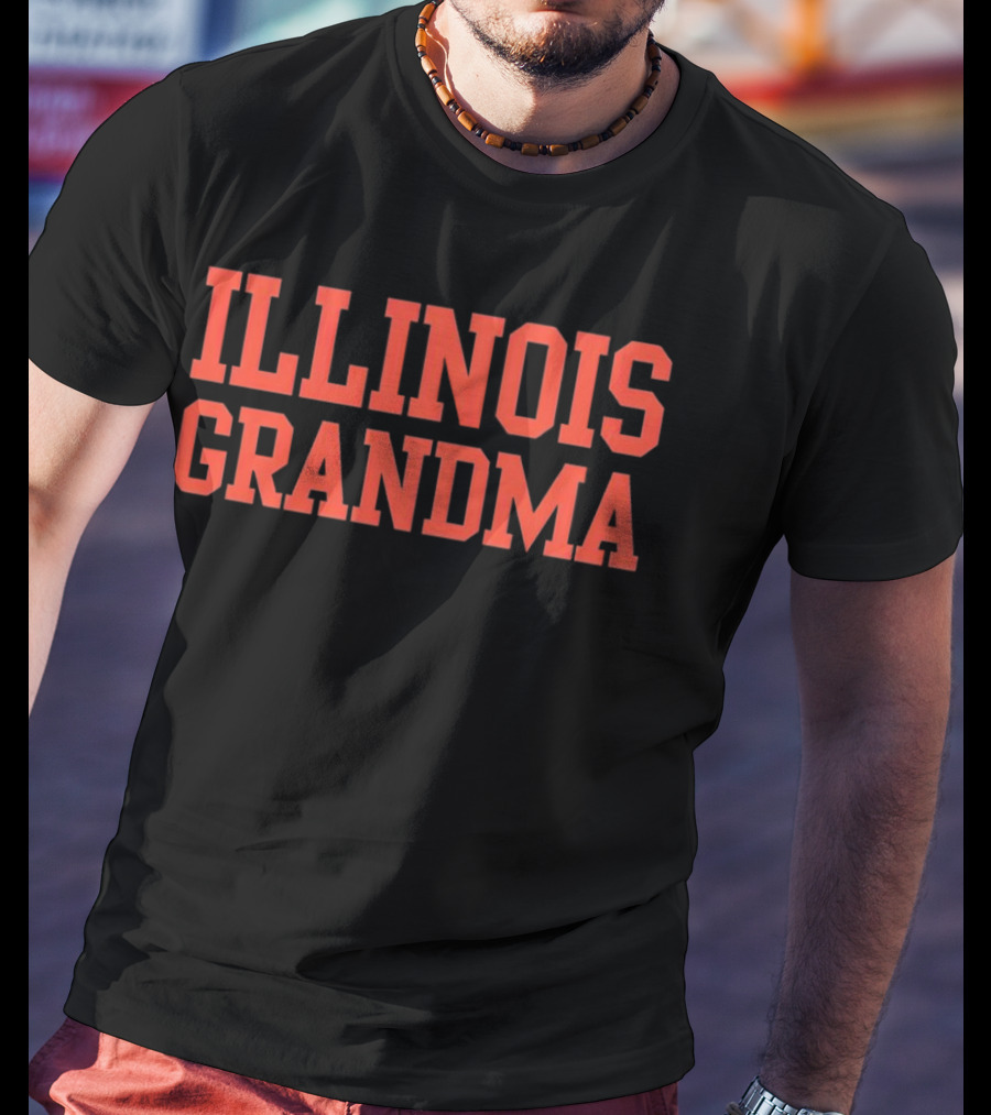 Illinois Grandma Bold Orange Text T-Shirt