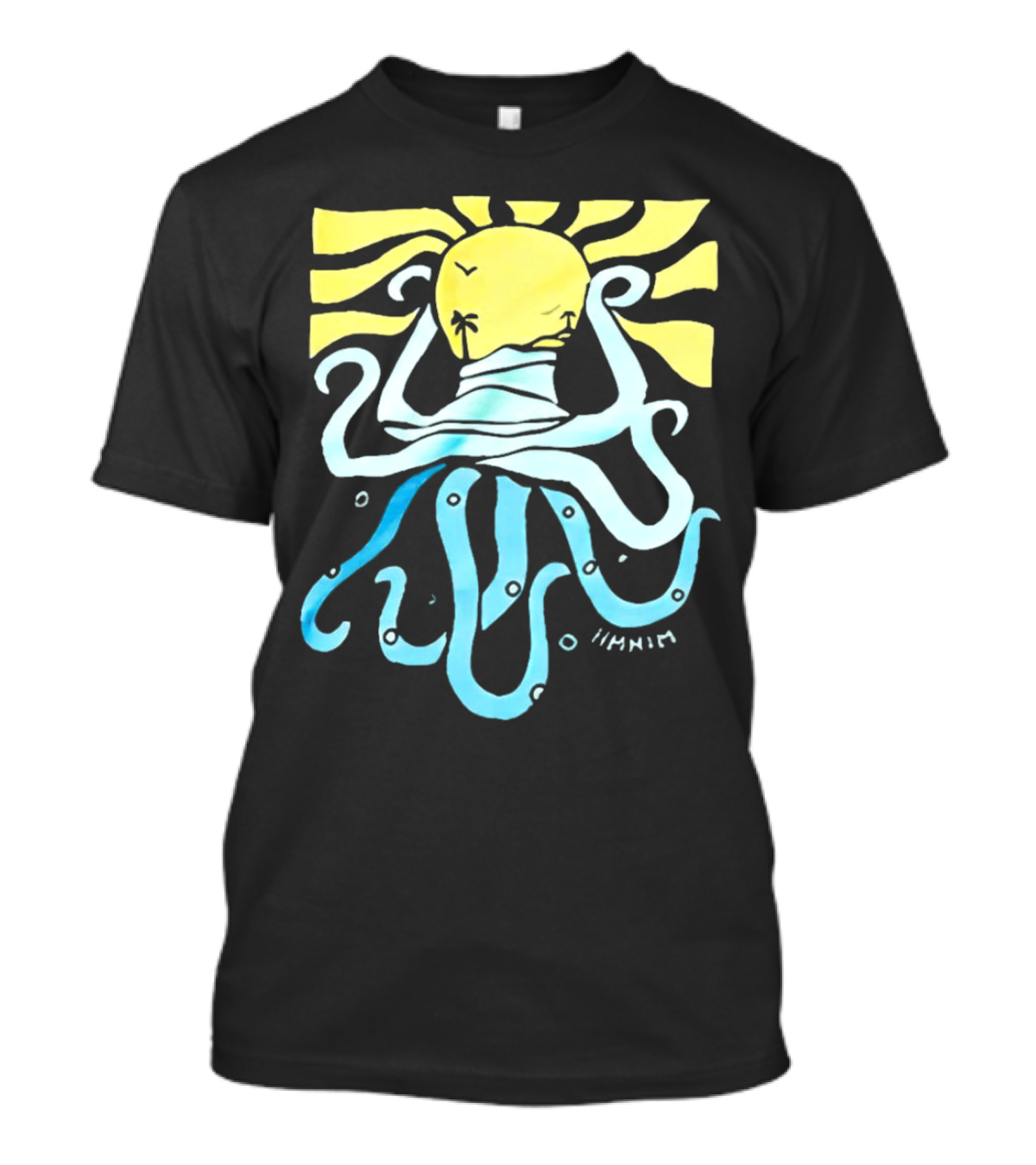 Mark Hoppus Octopus Sun Wave Palm Ocean Scene T-Shirt