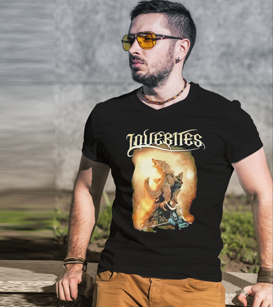 LOVEBITES Wolf Warrior Art With Knight And Sword T-Shirt